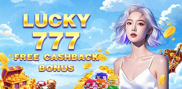 Welcome bonus banner with coins and chips